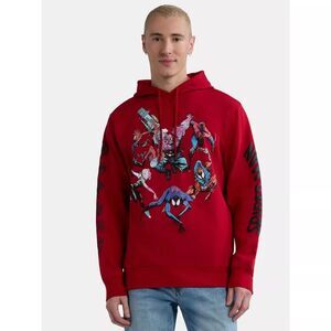 NWT Spider-Man Men's Spidey Group Graphic Hoodie, Size Large
